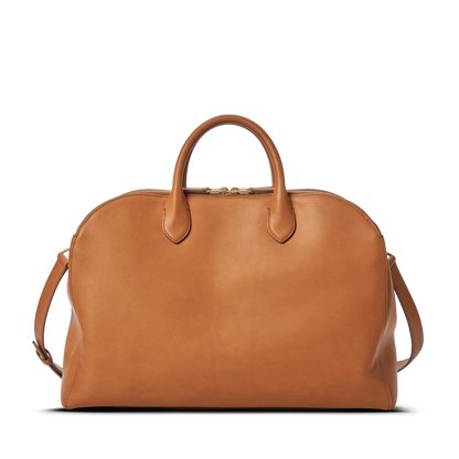 Vintage Smooth Natural Leather Large Bixby Satchel Briefcase Fits 15-inch Laptop
