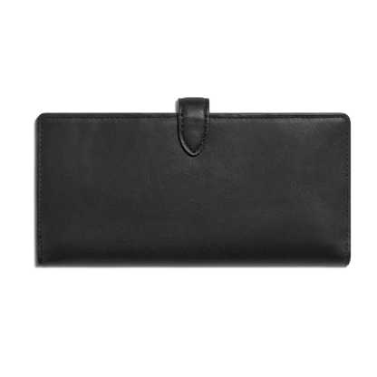 Long Natural Leather Snap Continental Wallet With Zip Coin Pocket