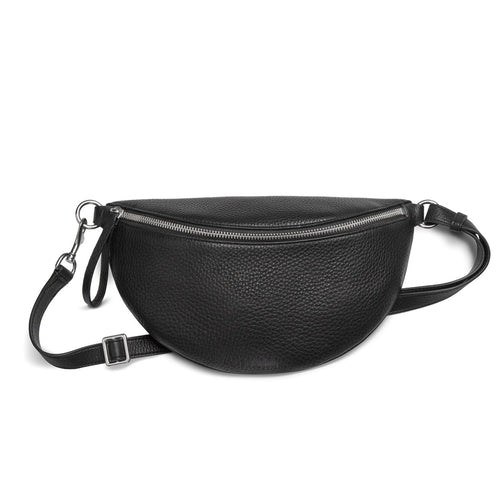 Pebbled Natural Grain Leather Adjustable Multi-Wear Sling Crossbody Bag