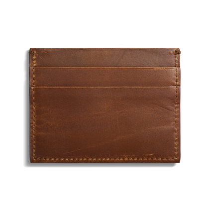 Slim RFID Blocking Vachetta Leather Multi-Slot Card Wallet