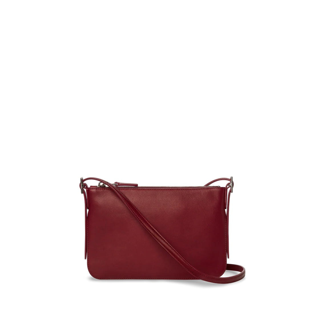 Accordion Smooth Natural Leather Small Zip Crossbody Bag