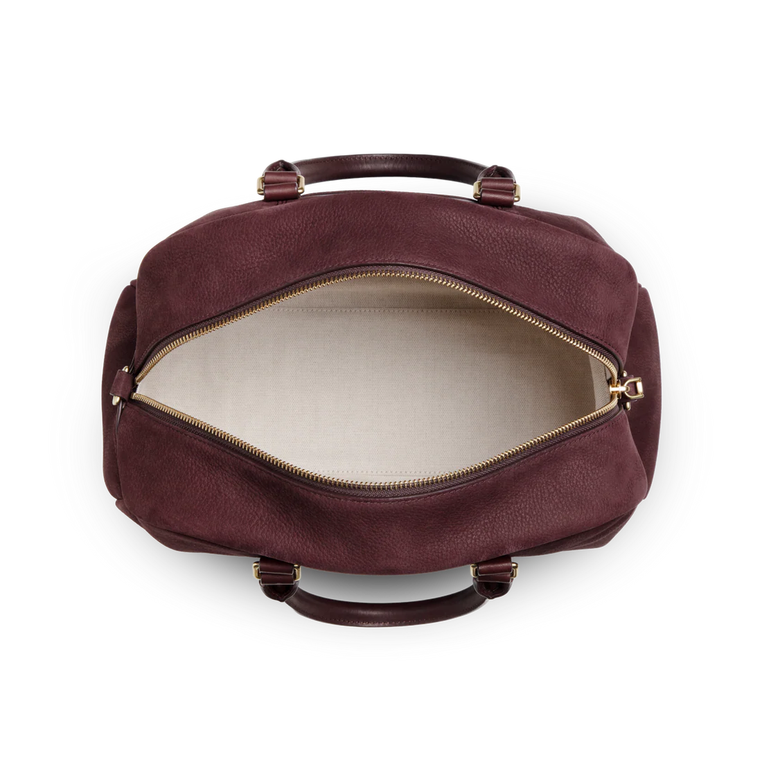 Curved Natural Leather Multi-Pocket Satchel Briefcase With Detachable Strap