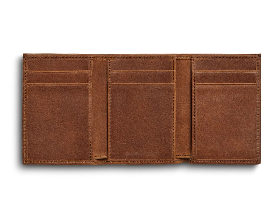 RFID Blocking Navigator Leather Compact Trifold Wallet