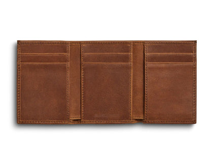 RFID Blocking Navigator Leather Compact Trifold Wallet