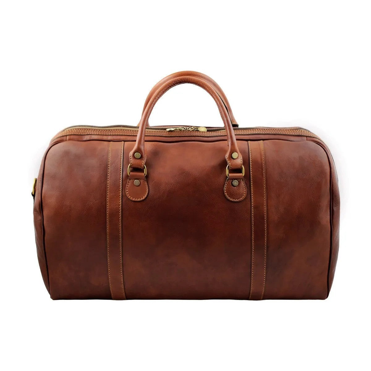 Hand-Buffed Full Grain Vegetable Tanned Large Leather Weekend Duffle Bag