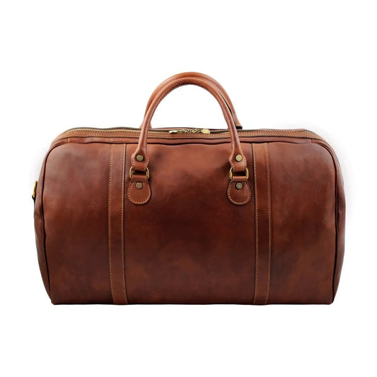Hand-Buffed Full Grain Vegetable Tanned Large Leather Weekend Duffle Bag