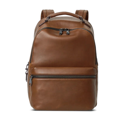 Premium Natural Grain Leather Large Capacity Laptop Backpack For 15-inch Laptop