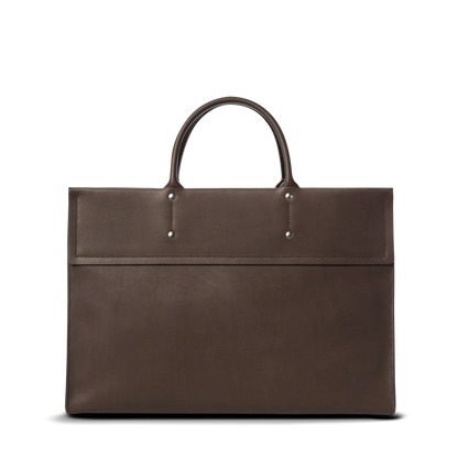 Large Capacity Natural Leather Day Satchel Briefcase For 15-inch Laptop