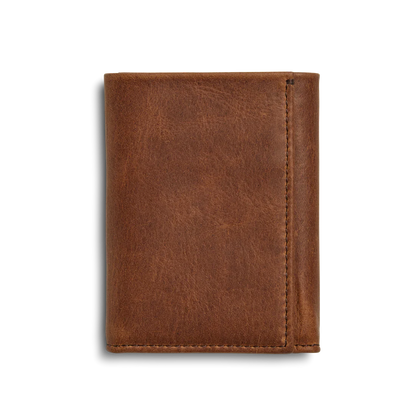 RFID Blocking Navigator Leather Compact Trifold Wallet