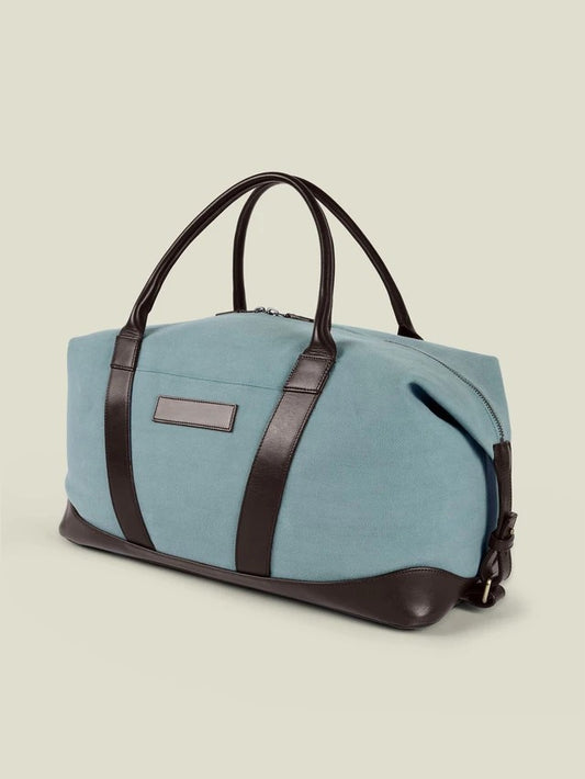 Water Resistant Cotton Canvas Full Grain Leather Trim Travel Duffel Bag