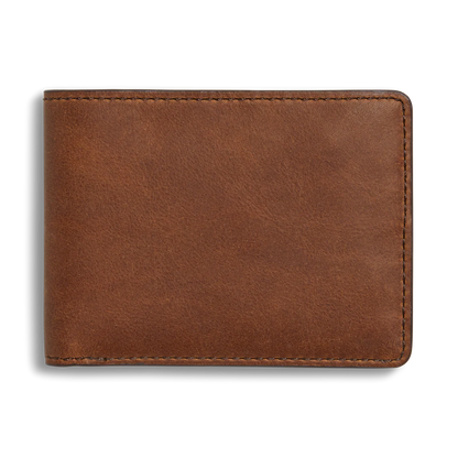RFID Blocking Slim Vachetta Leather Bifold Wallet