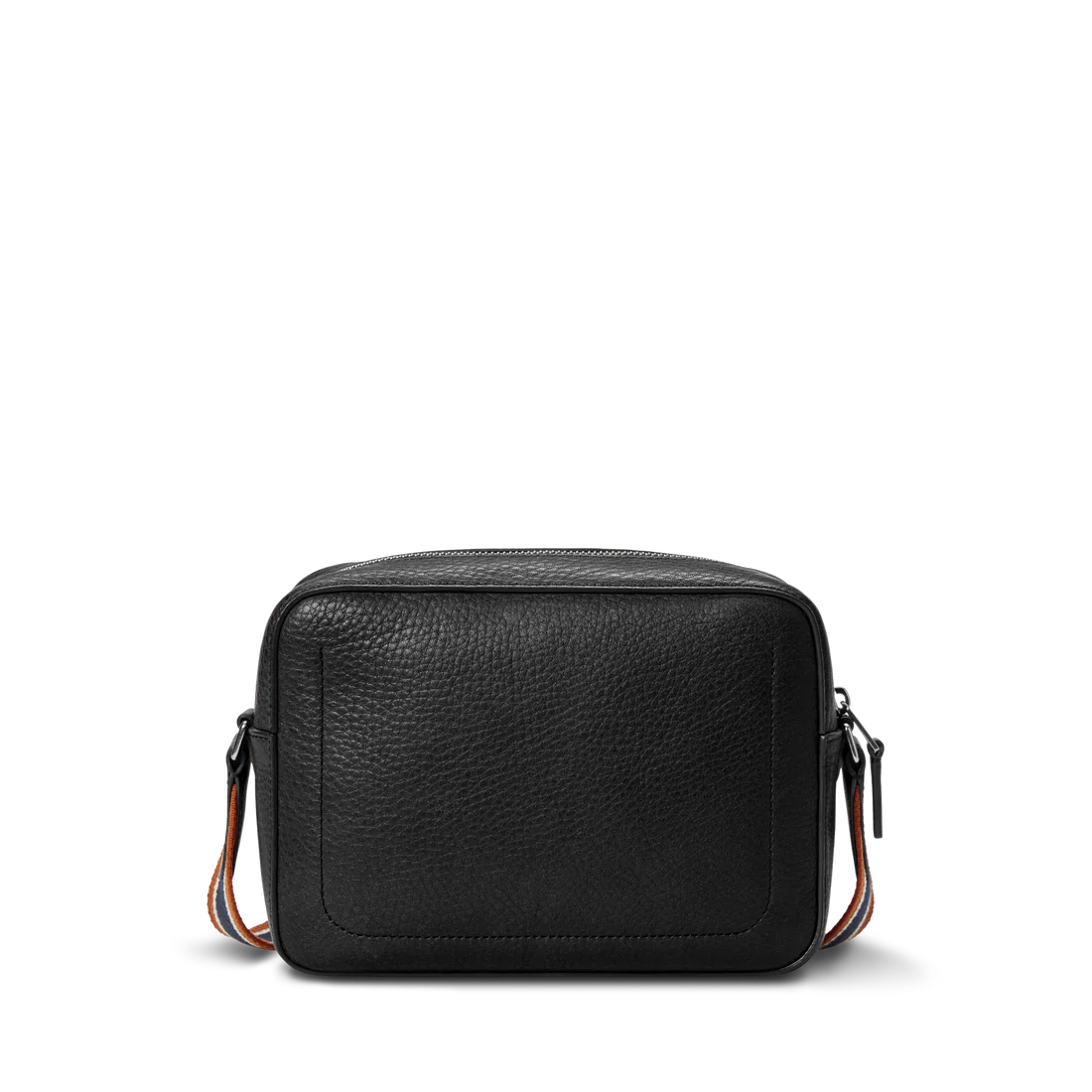 Pebbled Natural Grain Leather Adjustable Webbing Strap Camera Crossbody Bag