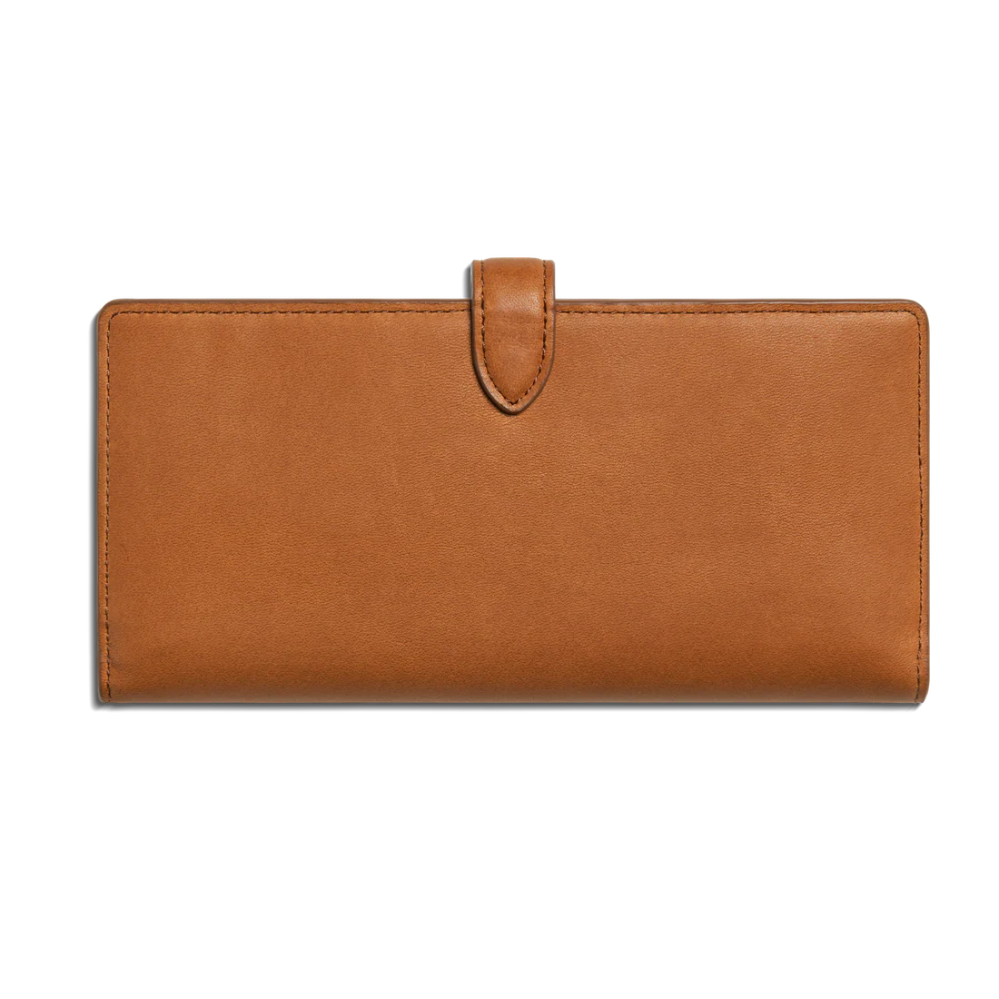 Long Natural Leather Snap Continental Wallet With Zip Coin Pocket