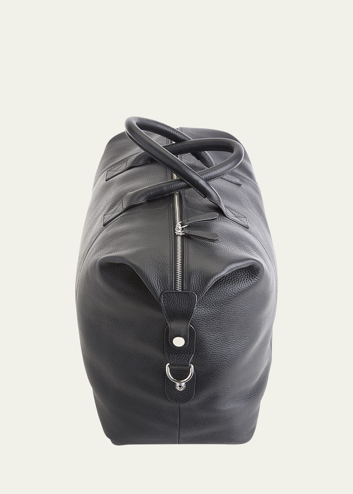 Full Leather Trolley Sleeve Compatible Travel Duffle Bag