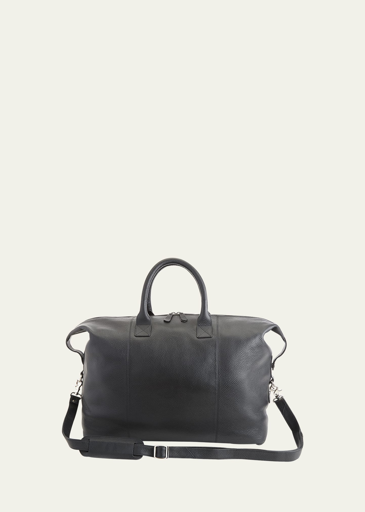 Full Leather Trolley Sleeve Compatible Travel Duffle Bag