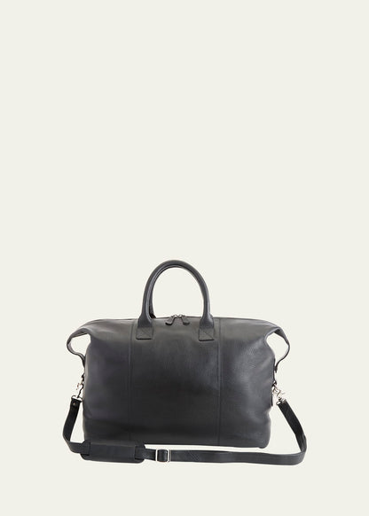 Full Leather Trolley Sleeve Compatible Travel Duffle Bag