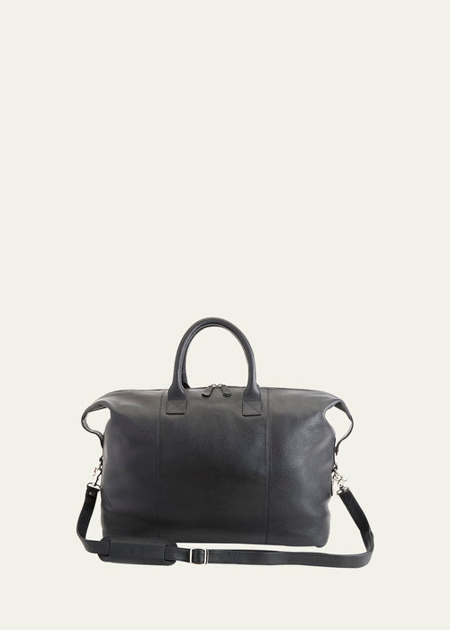 Full Leather Trolley Sleeve Compatible Travel Duffle Bag