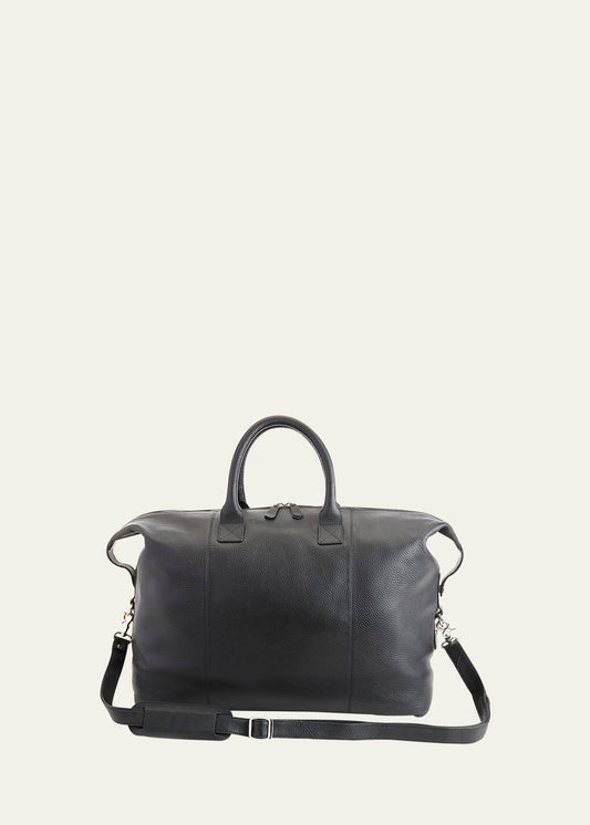 Full Leather Trolley Sleeve Compatible Travel Duffle Bag