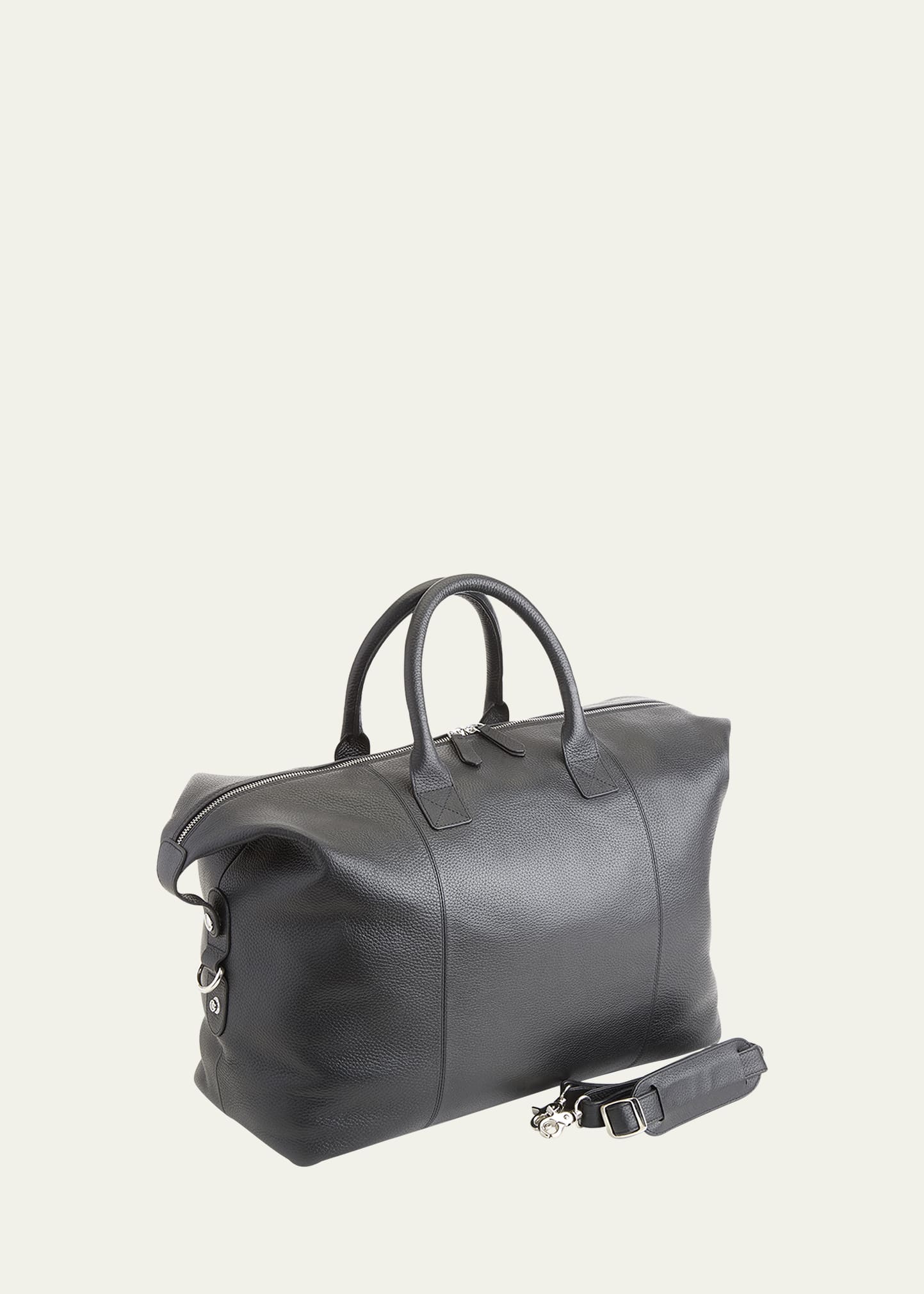Full Leather Trolley Sleeve Compatible Travel Duffle Bag