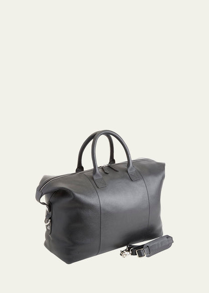 Full Leather Trolley Sleeve Compatible Travel Duffle Bag