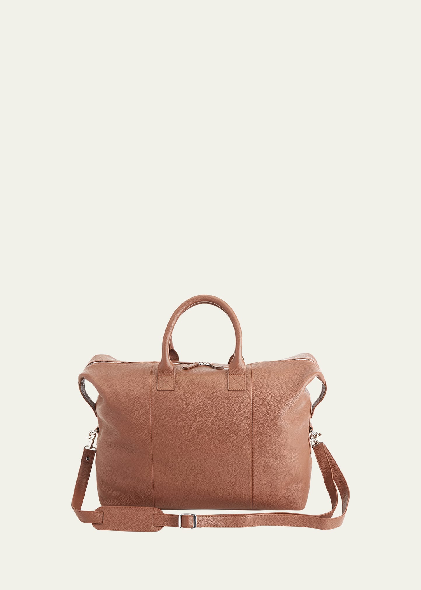 Full Leather Trolley Sleeve Compatible Travel Duffle Bag