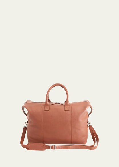 Full Leather Trolley Sleeve Compatible Travel Duffle Bag