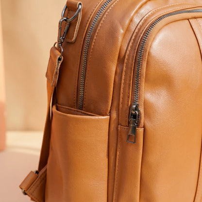 Waterproof Vegan Leather Convertible Mini Travel Backpack