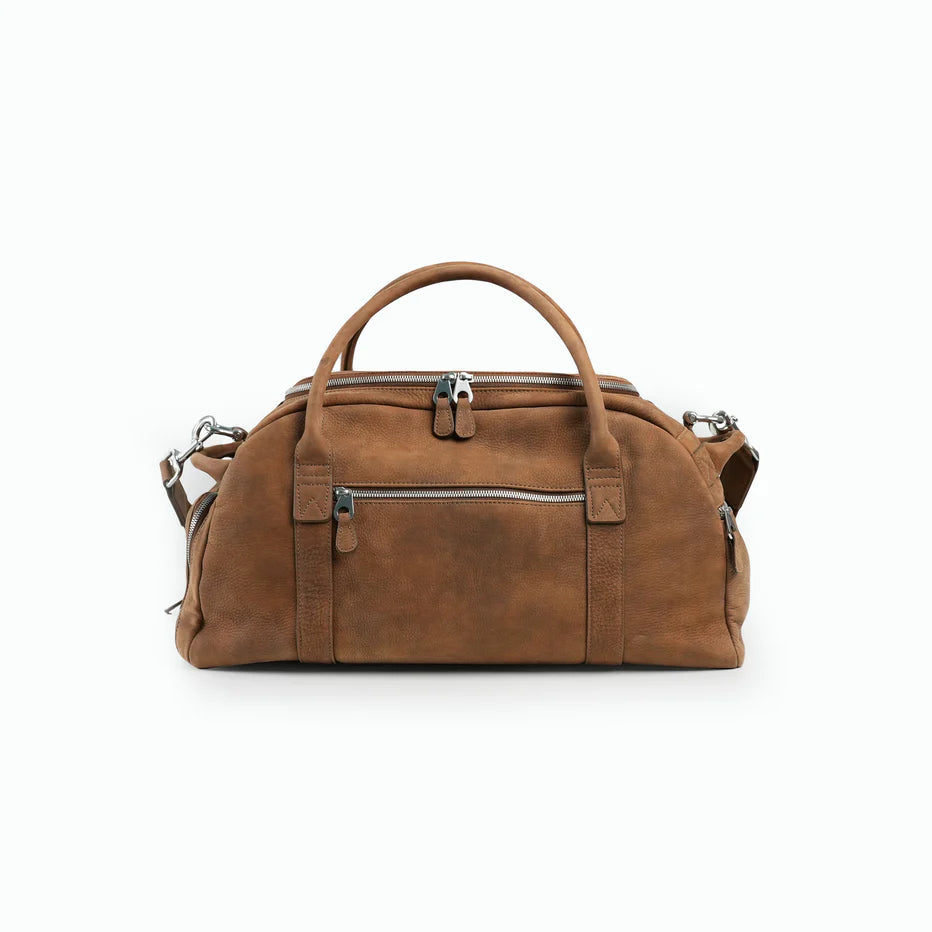 Luxury Leather Multi-Pocket Weekend Travel Duffle Bag