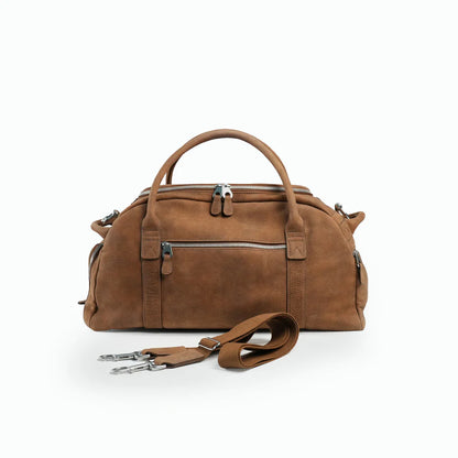Luxury Leather Multi-Pocket Weekend Travel Duffle Bag