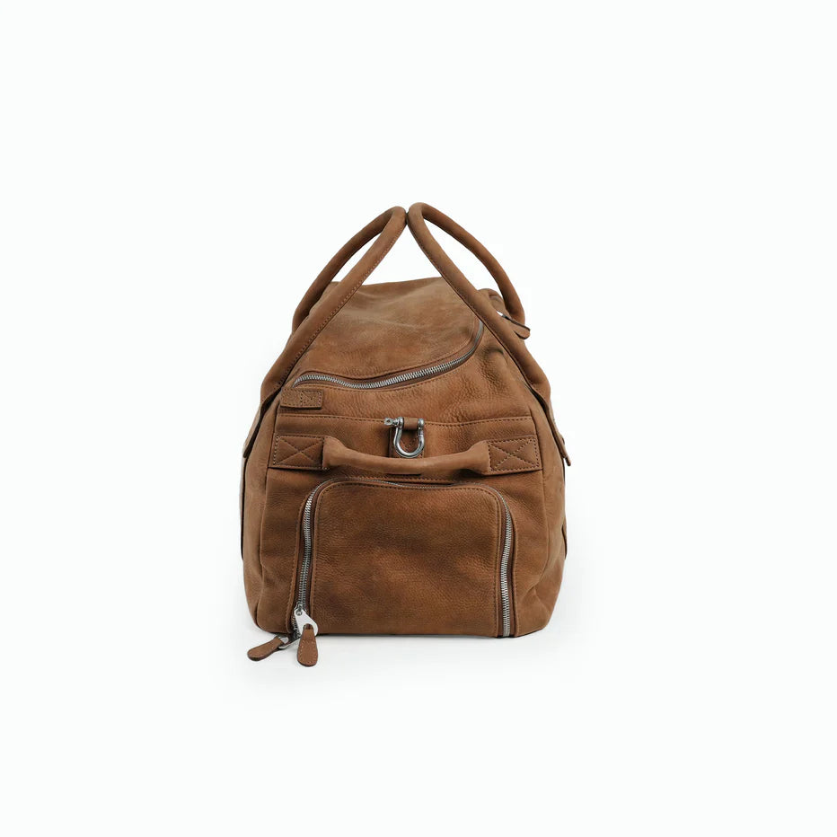 Luxury Leather Multi-Pocket Weekend Travel Duffle Bag