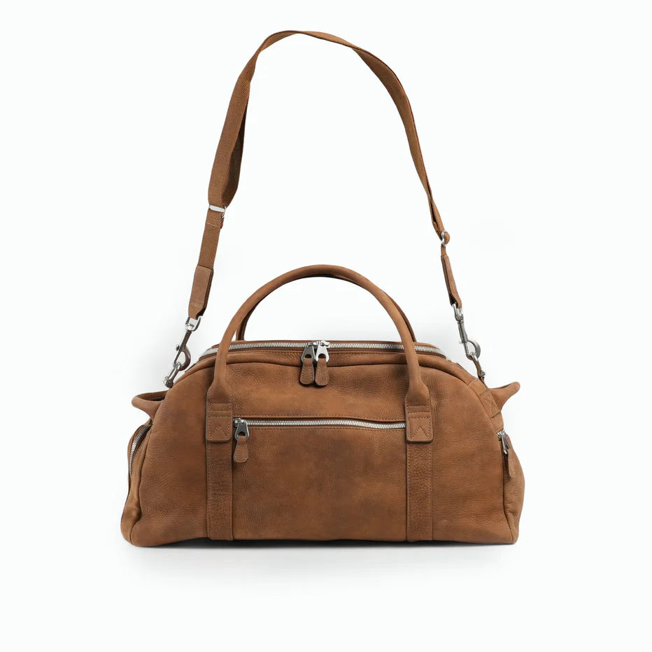 Luxury Leather Multi-Pocket Weekend Travel Duffle Bag