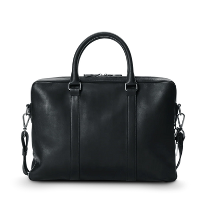 Smooth Navigator Leather Slim Computer Briefcase With Detachable Adjustable Strap